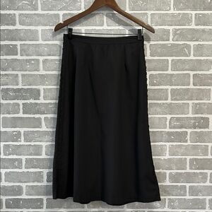 Vintage Opening Night Black Midi Skirt with Pockets | Classic Elegant